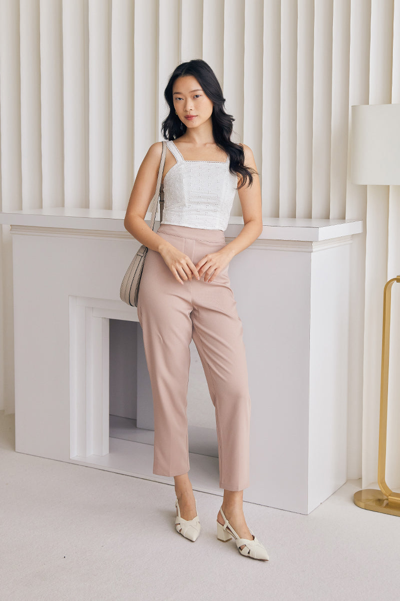 Bowie Interlocking Heels in Cream Sunday Staples