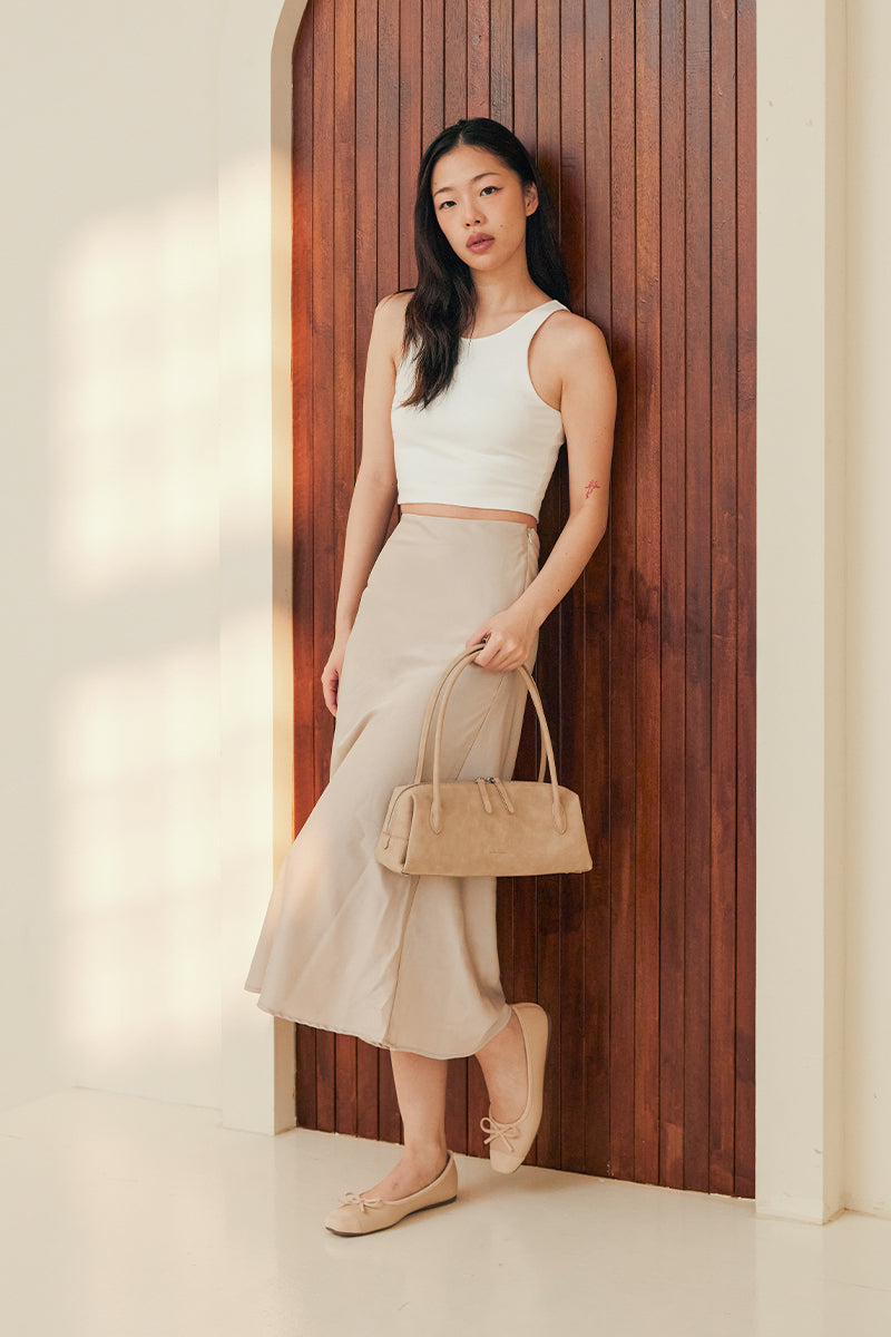 Solene Nude Open Back Linen Suit