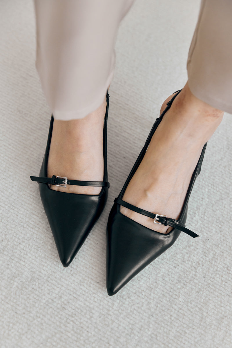 Adley Buckle Heels in Black