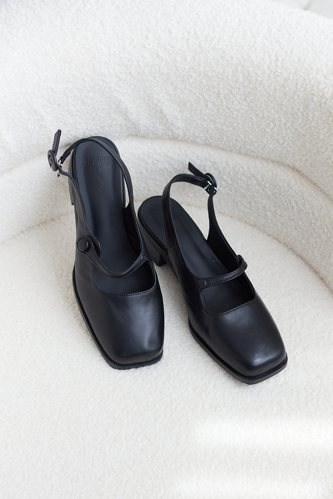 Aeira Mary Jane Heels in Black