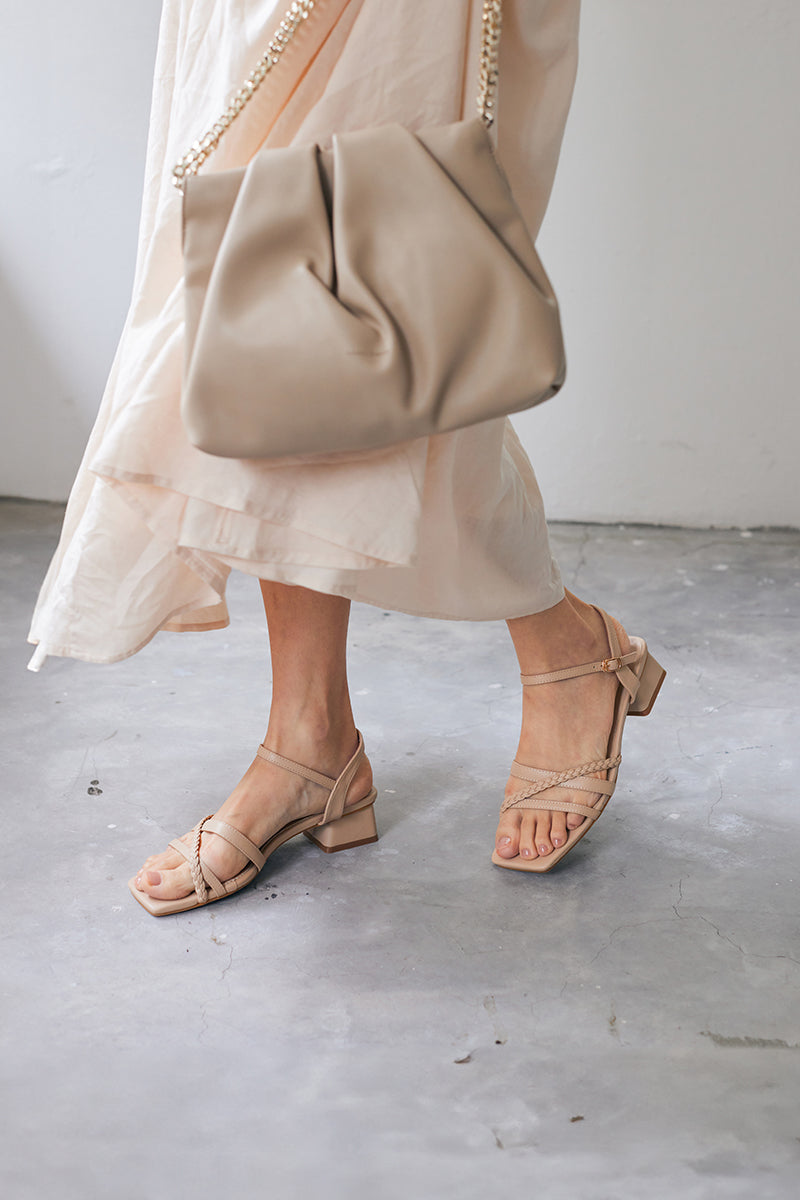 Aella Braided Sandals in Warm Nude