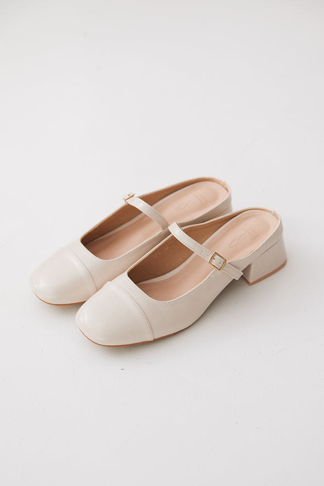 
                  
                    Auralie Maryjane Mules in Cream
                  
                