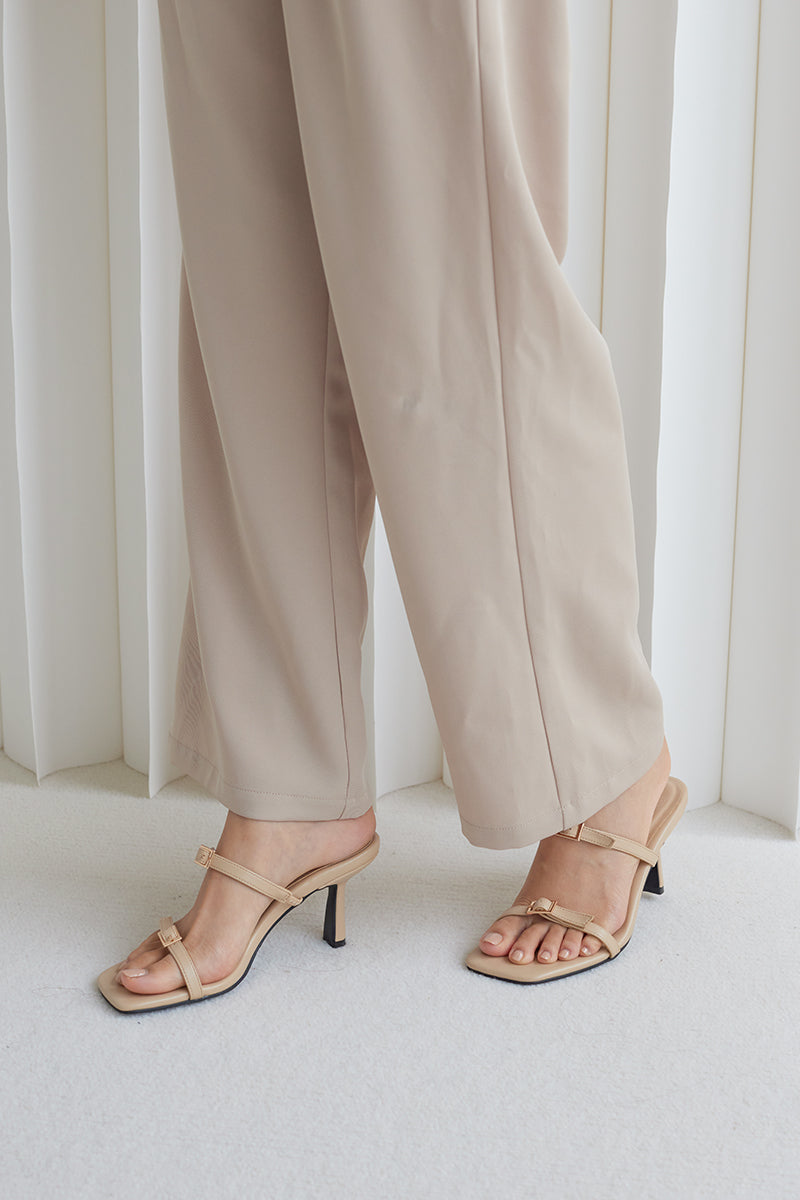 Avette Buckle Heels in Nude