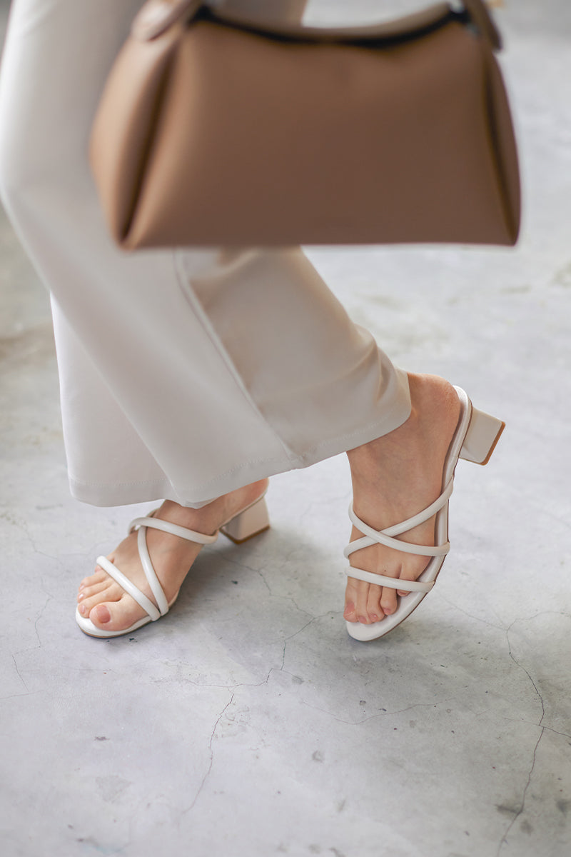 Bessie Strappy Heels in Cream