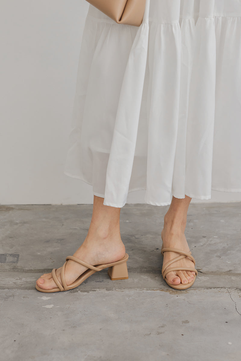 Bessie Strappy Heels in Nude