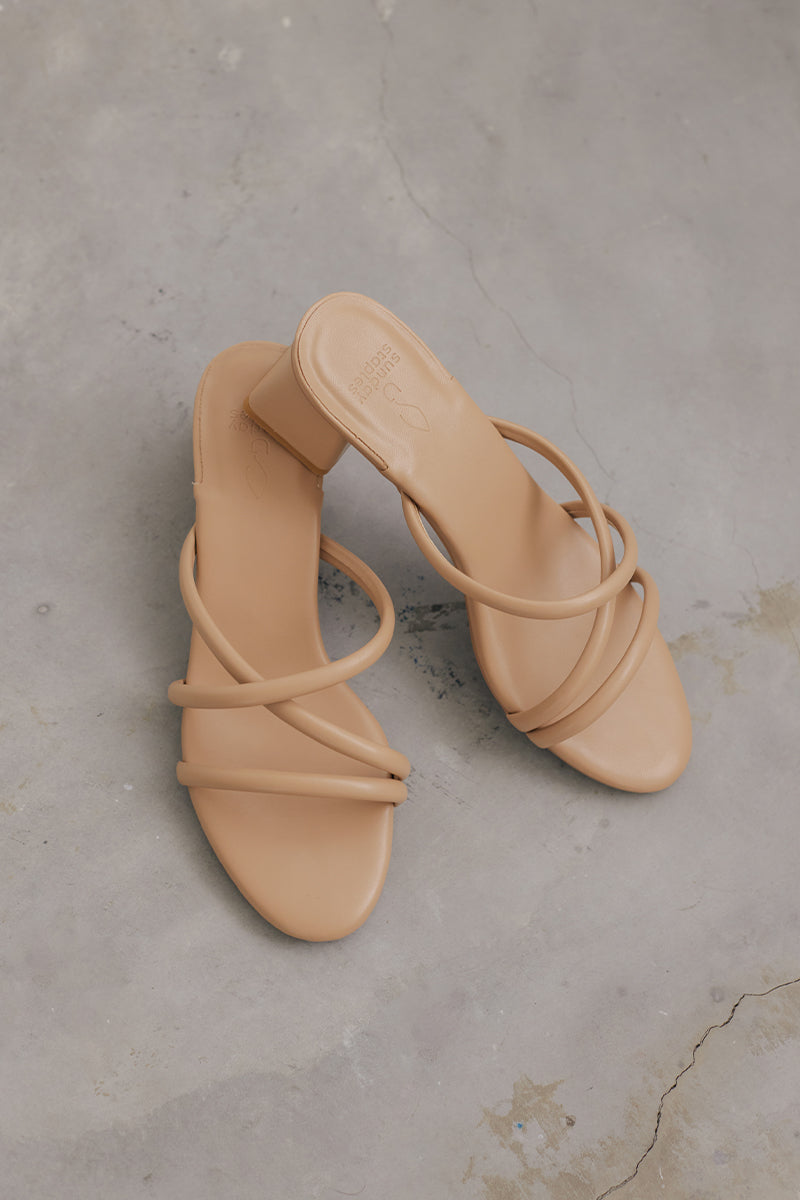 Bessie Strappy Heels in Nude