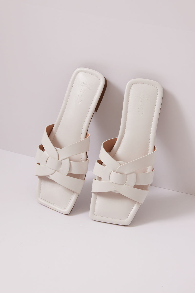 Billie Interlocking Sliders in White