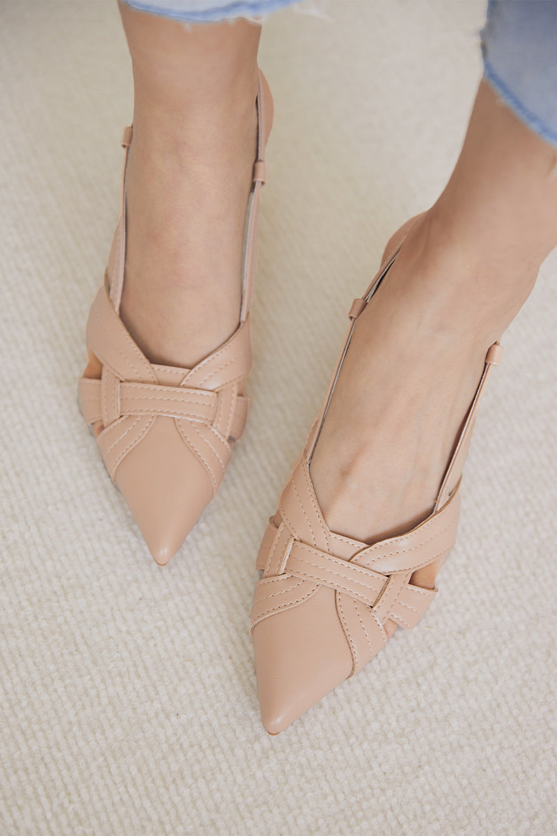 Bowie Interlocking Heels in Nude