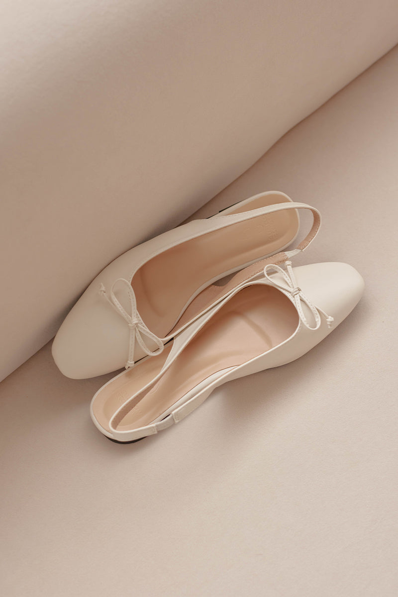 Brigitta Ballet Slingback Flats in Bone