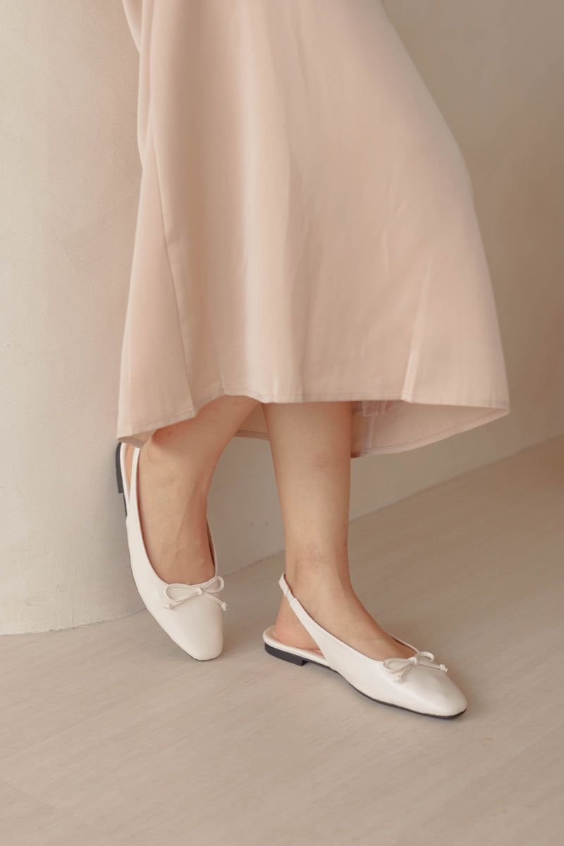 Brigitta Ballet Slingback Flats in Bone