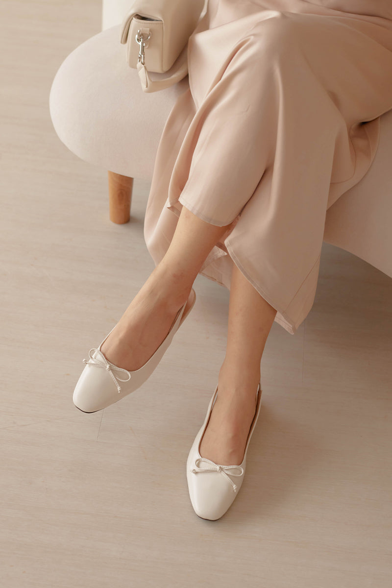 Brigitta Ballet Slingback Flats in Bone