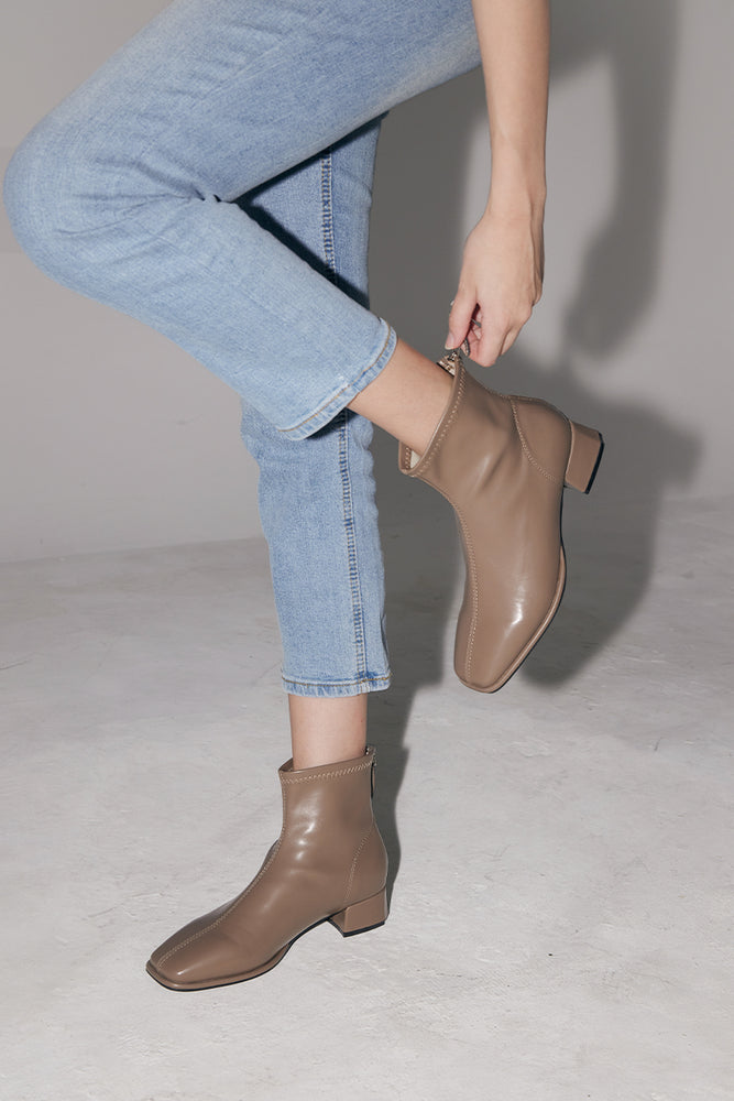 
                  
                    Cardith Block Heel Ankle Boots in Dark Taupe
                  
                