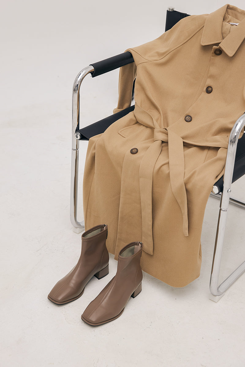 Cardith Block Heel Ankle Boots in Dark Taupe