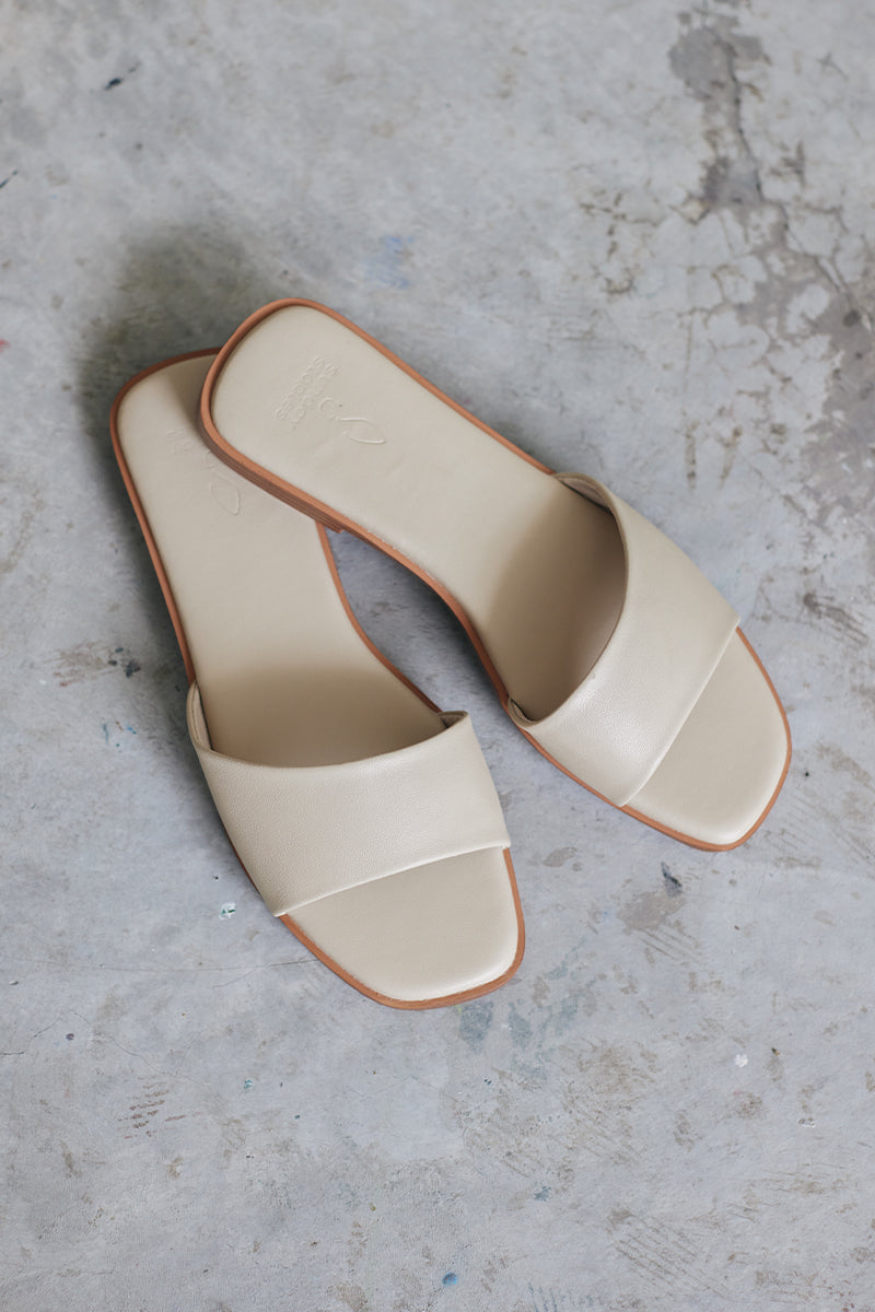 Chantal Irregular Sliders in Pale Taupe