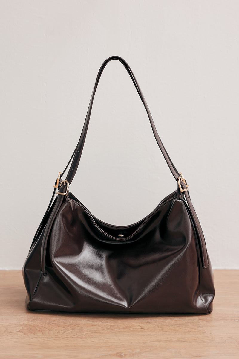 Chicago Double Handle Tote Bag in Espresso Brown