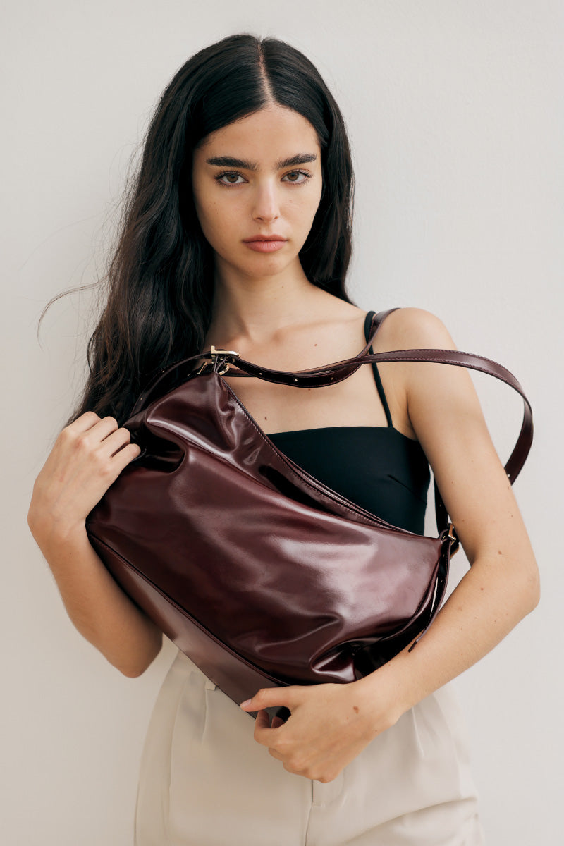 Chicago Double Handle Tote Bag in Wine
