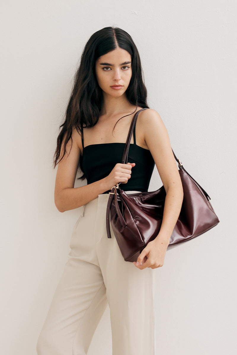 Chicago Double Handle Tote Bag in Wine