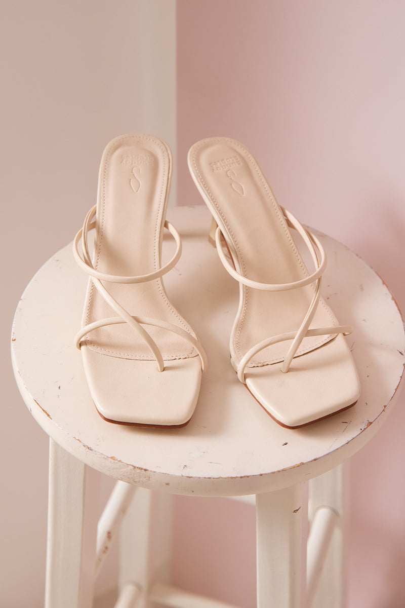 Christi Strappy Heels in Cream