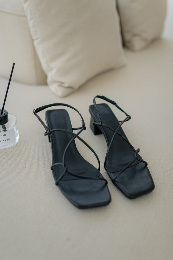 Delphine Strappy Sandals in Black
