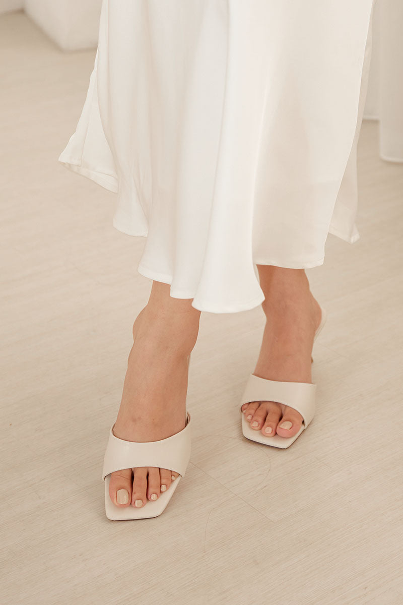 Deva Slip-on Heels in Cream