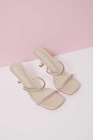
                  
                    Diana Gem-embellished Strappy Heels in Glazed Cream
                  
                