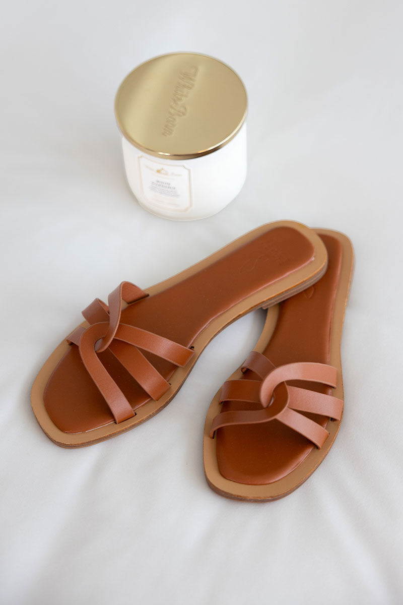 Elyna Interlocking Sliders in Brown