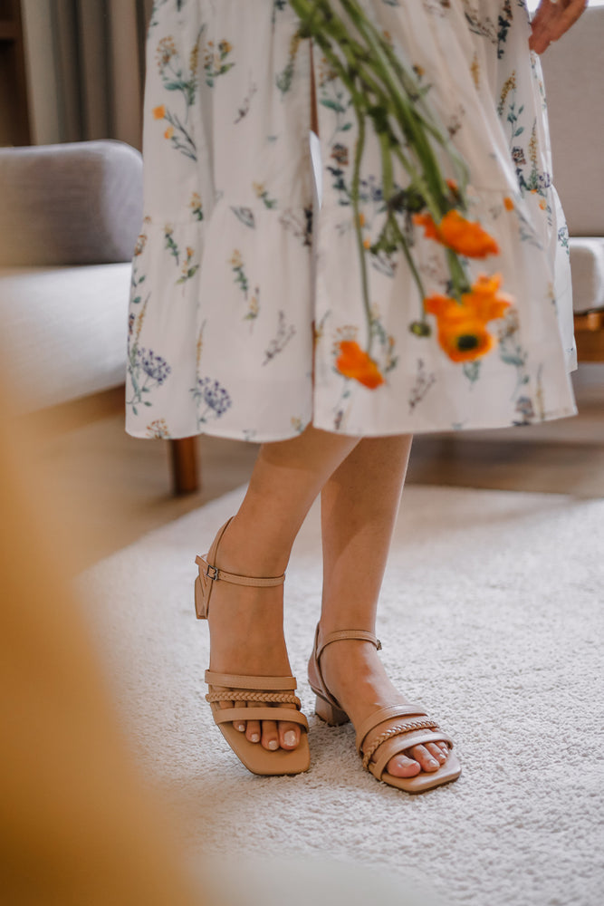 Emory Braided Sandals in Nude