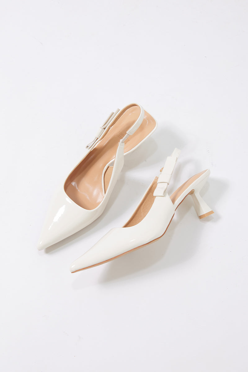 Fayth Ribbon Heels in Cream