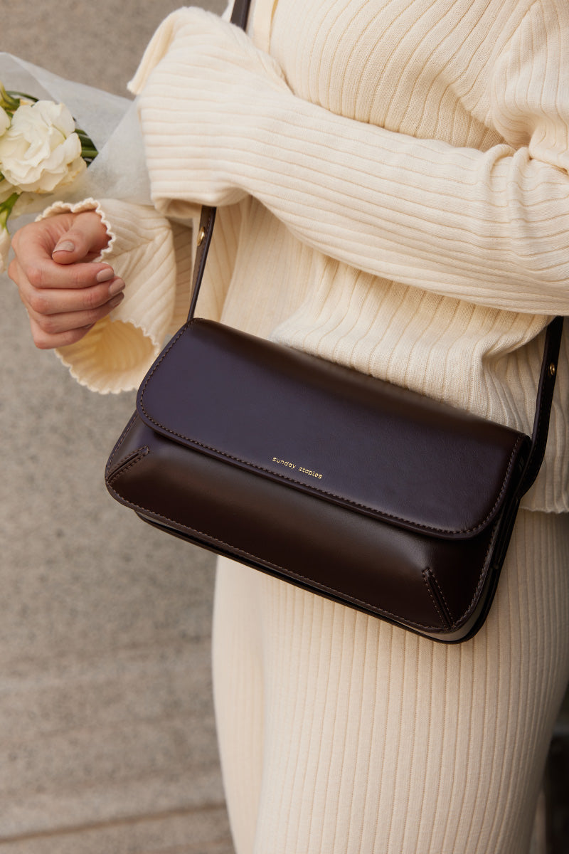 Gallery Box Bag in Mahogany