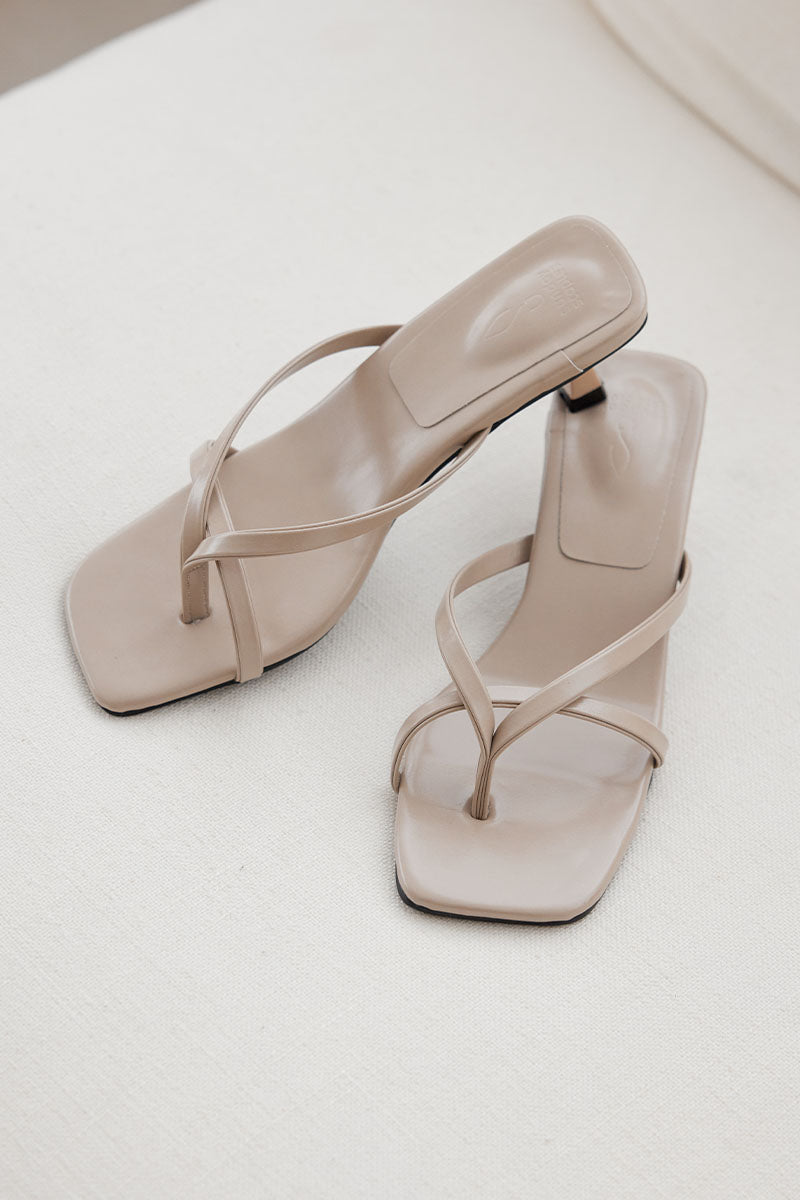 Himari Thong Heels in Taupe