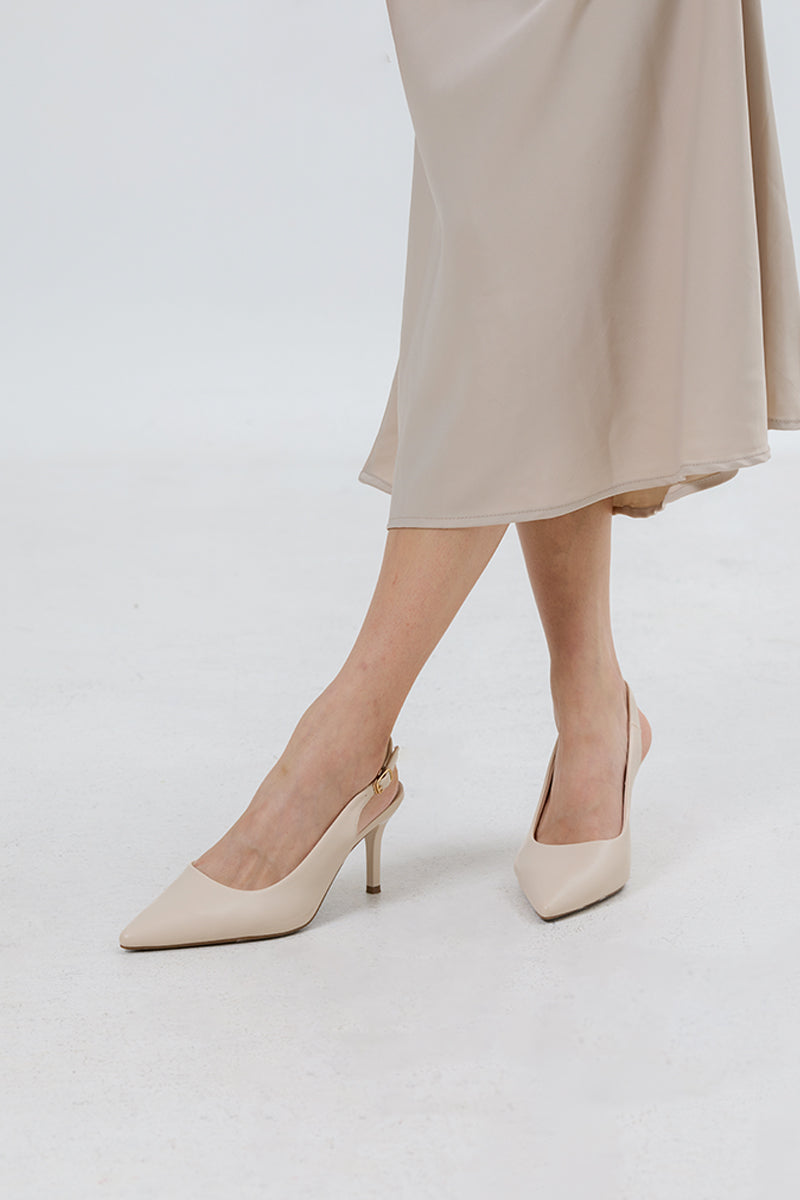 Ingrid Slingback Cloud Heels in Cream