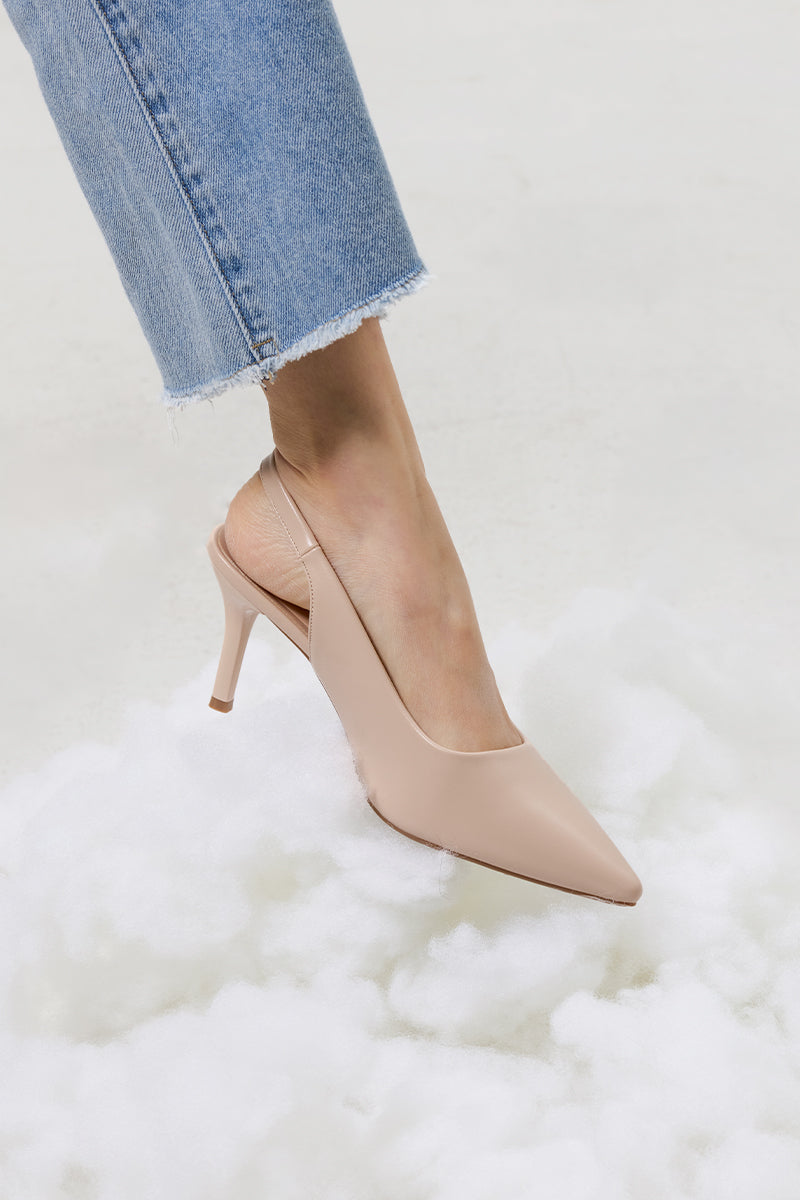 Ingrid Slingback Cloud Heels in Nude