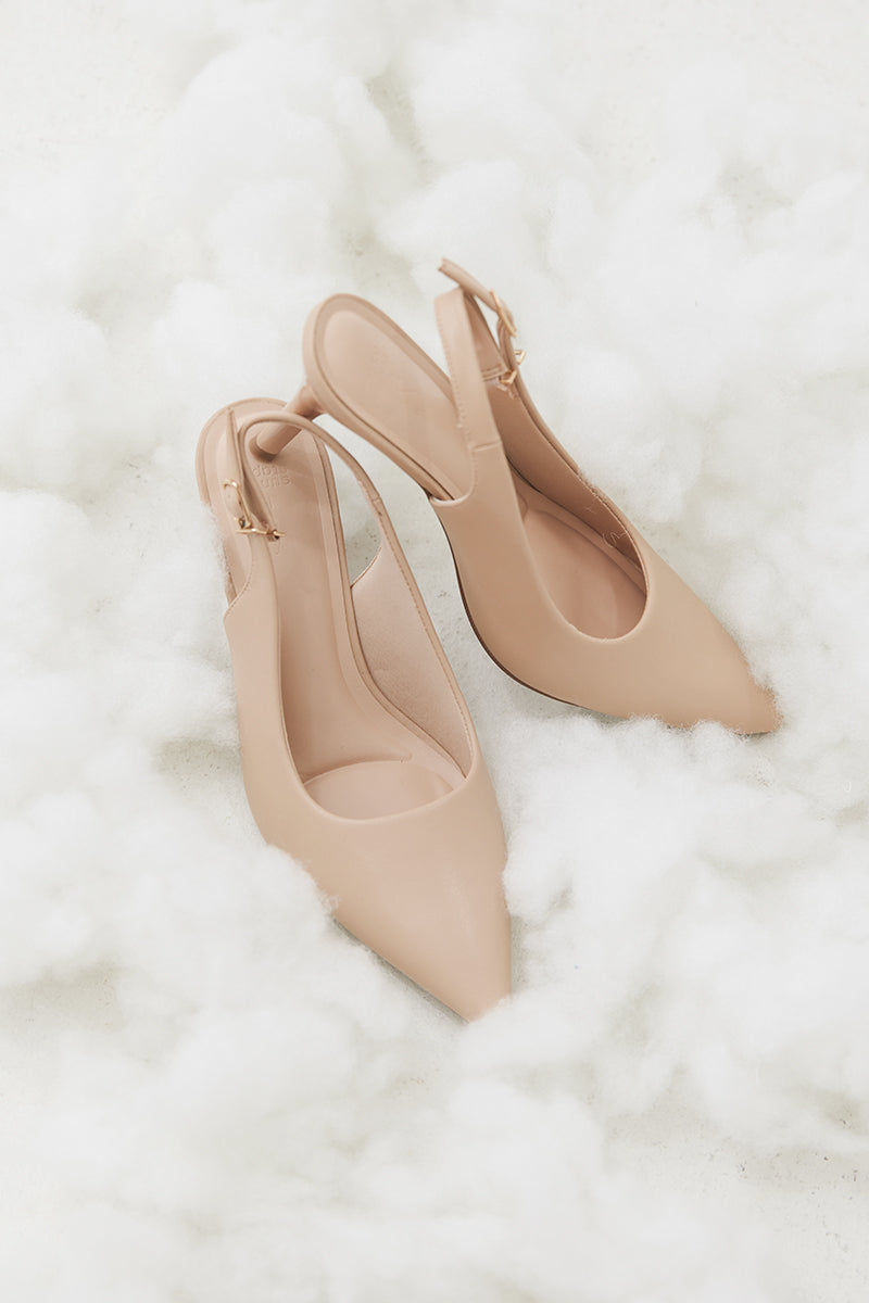 Ingrid Slingback Cloud Heels in Nude