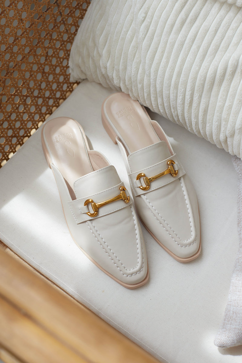 Jackie Loafer Mules in Cream – Sunday Staples