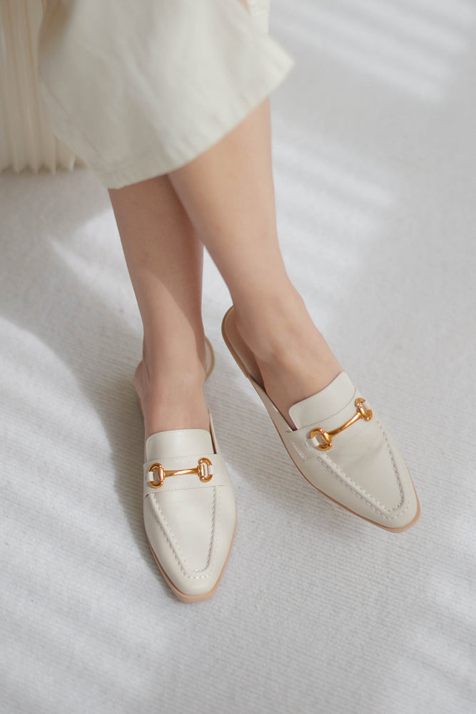 
                  
                    Jackie Loafer Mules in Cream
                  
                