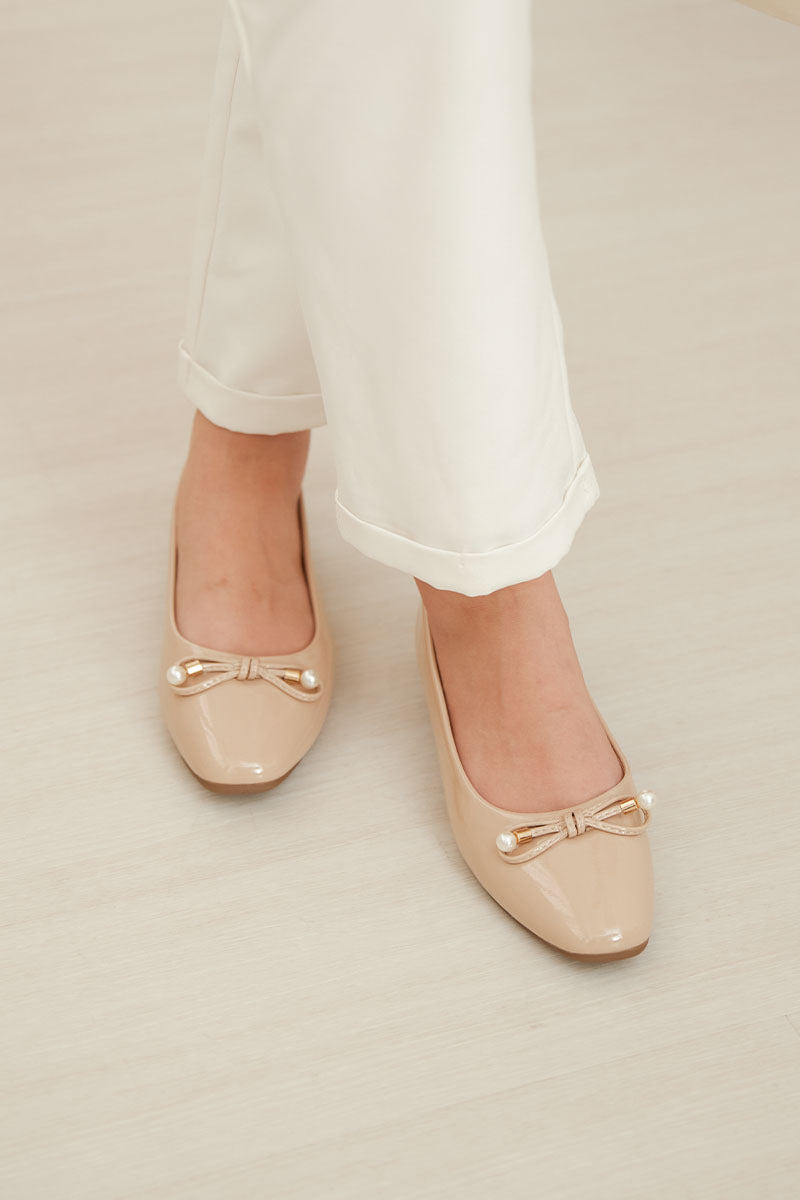 Jemima Pearl Ballet Flats in Nude