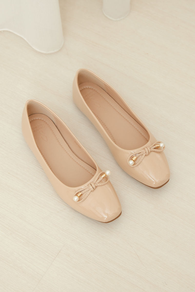 Jemima Pearl Ballet Flats in Nude