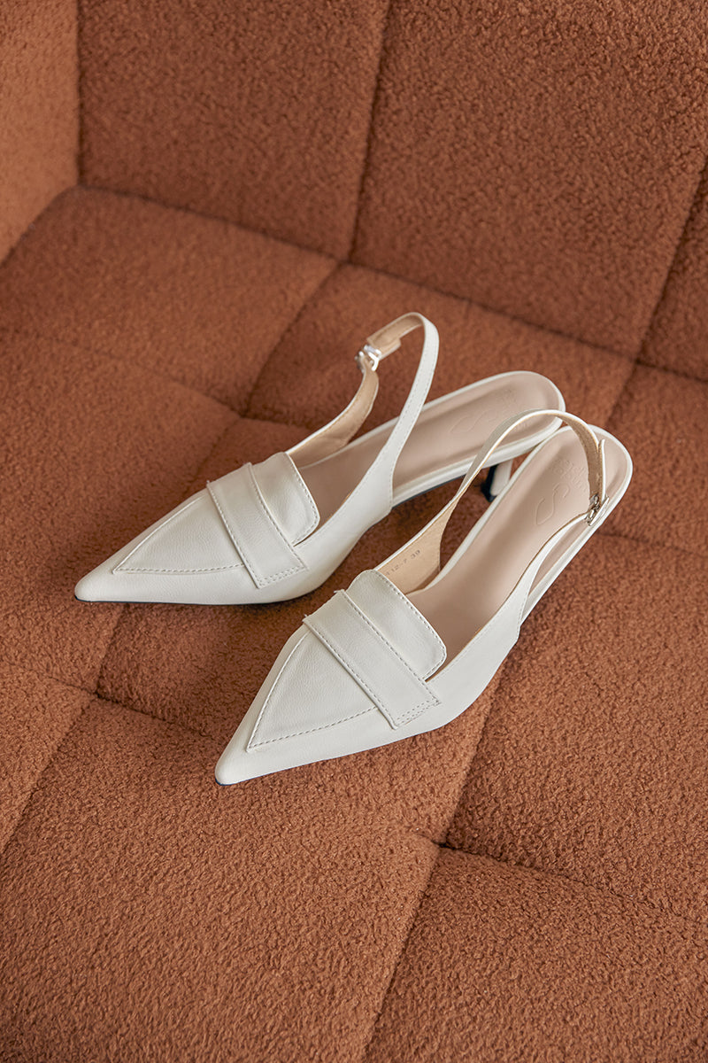 Jenni Loafer Heels in Chalk