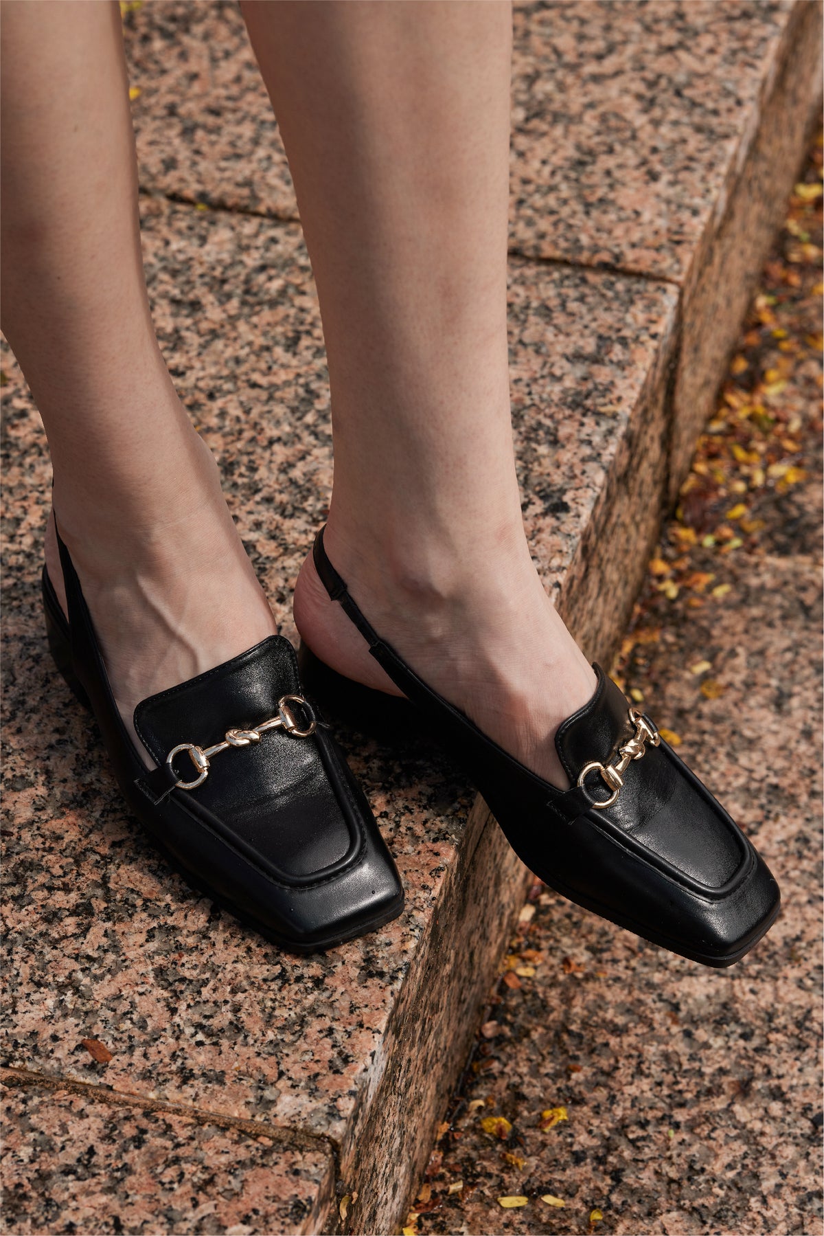 Jodie Slingback Loafers in Black