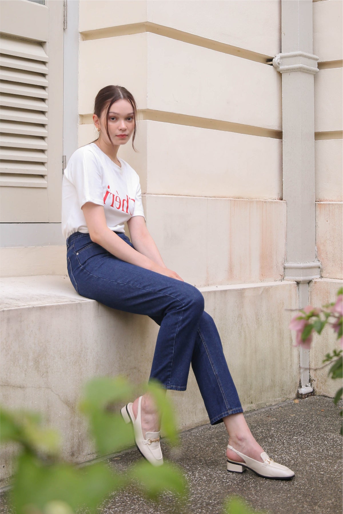 Jodie Slingback Loafers in Cream