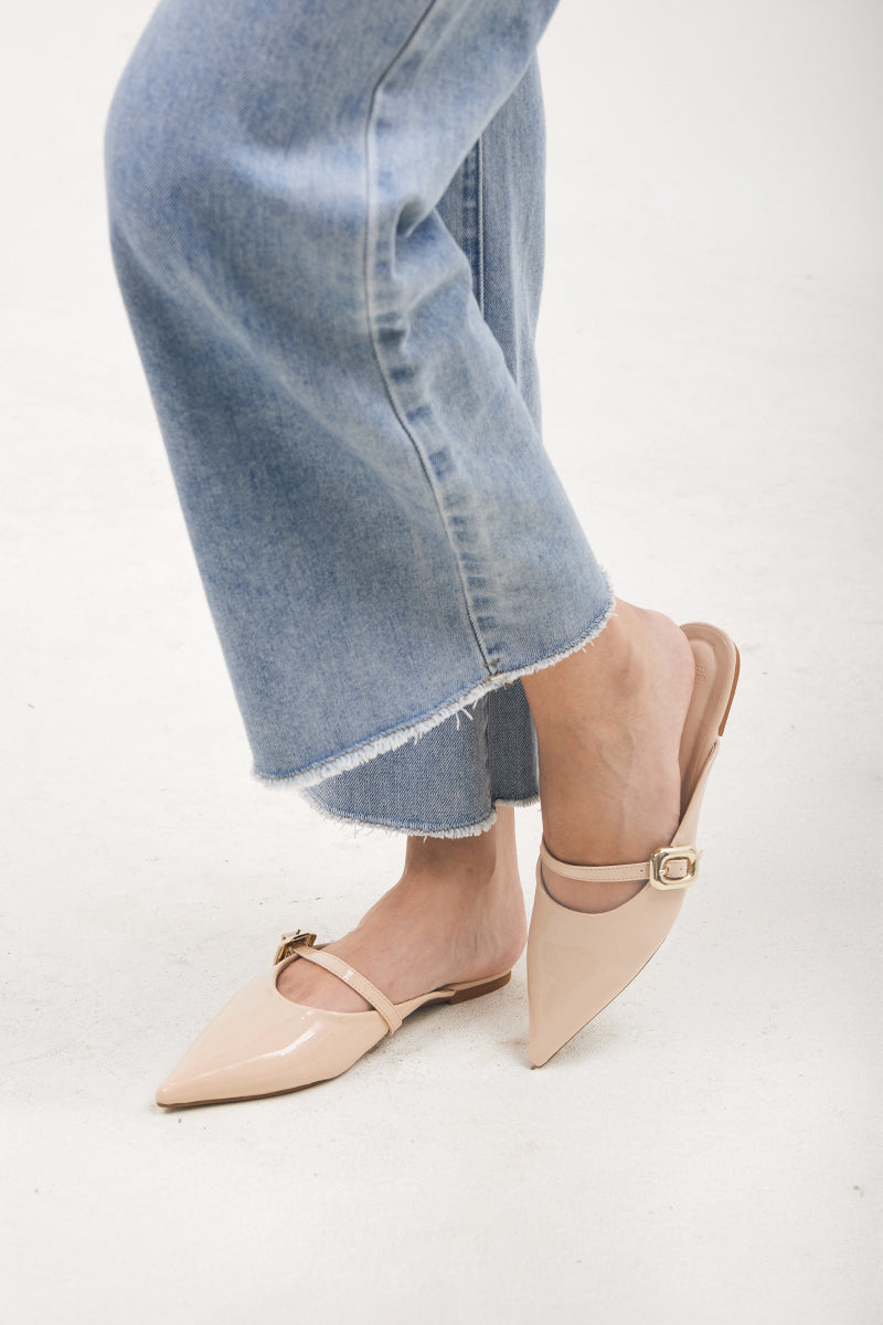 Joon Buckle Mules in Nude