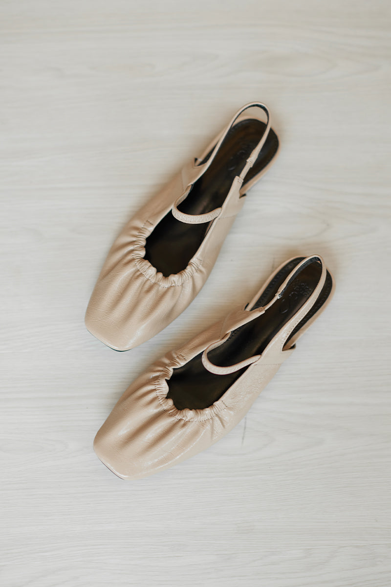 Kairos Ruching Maryjane Flats in Taupe