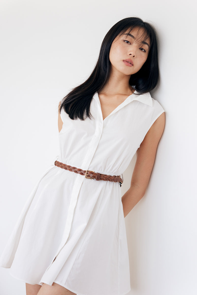 Karl Braided Leather Belt in Caramel