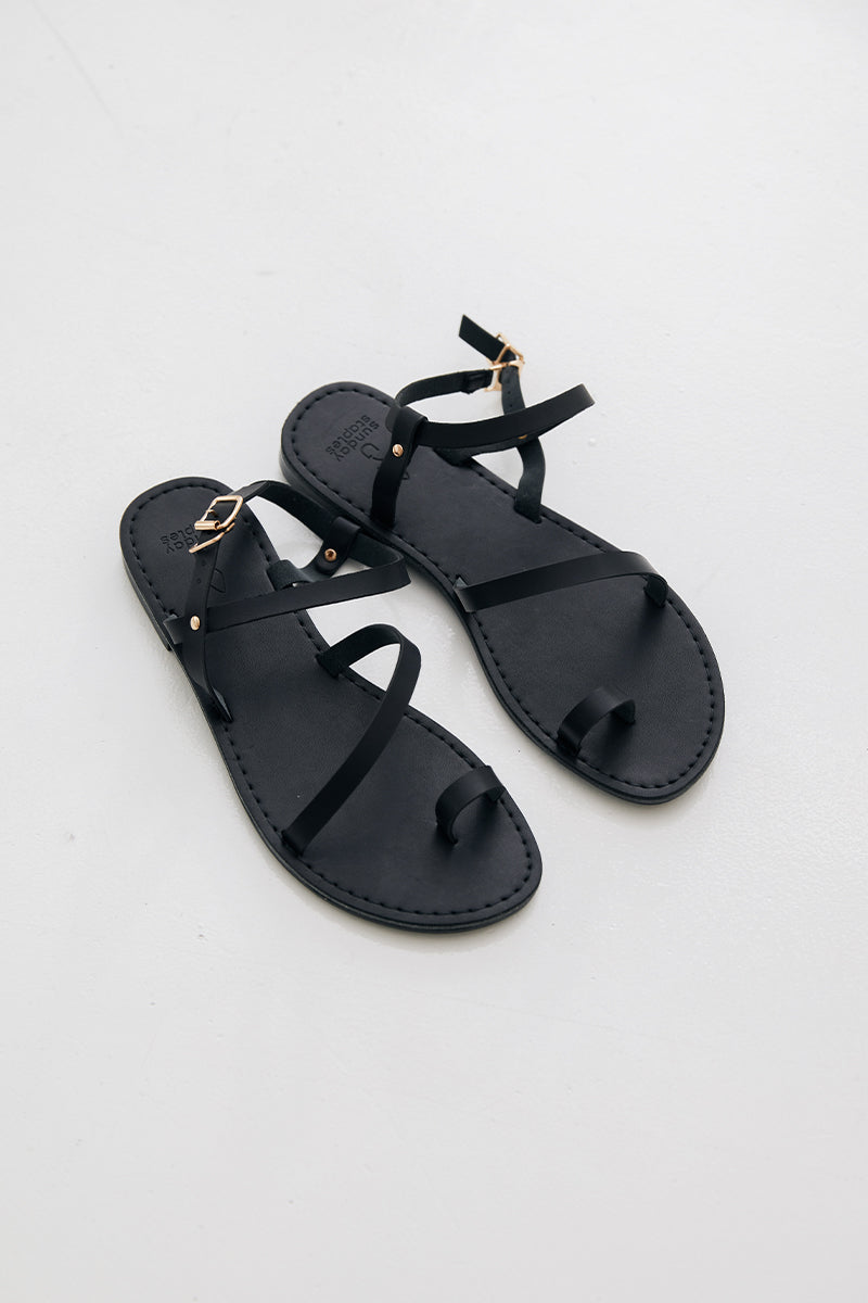 Kore Strappy Sandals in Black