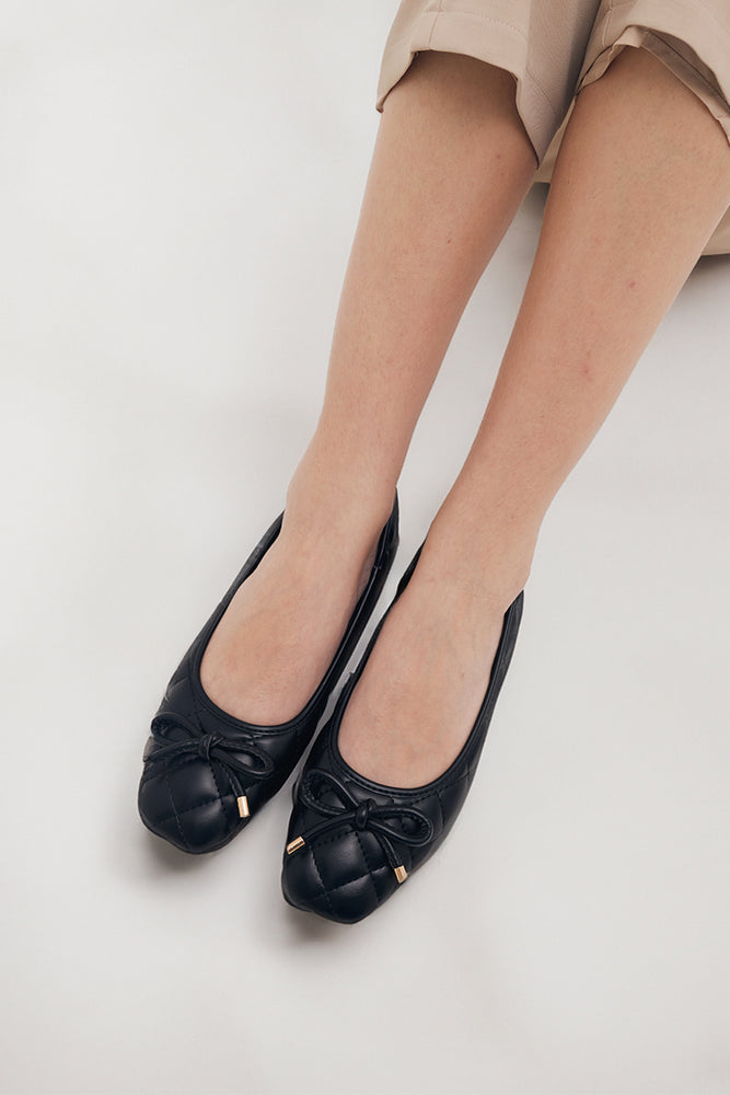 
                  
                    Lanna Quilted Ballet Flats in Black
                  
                