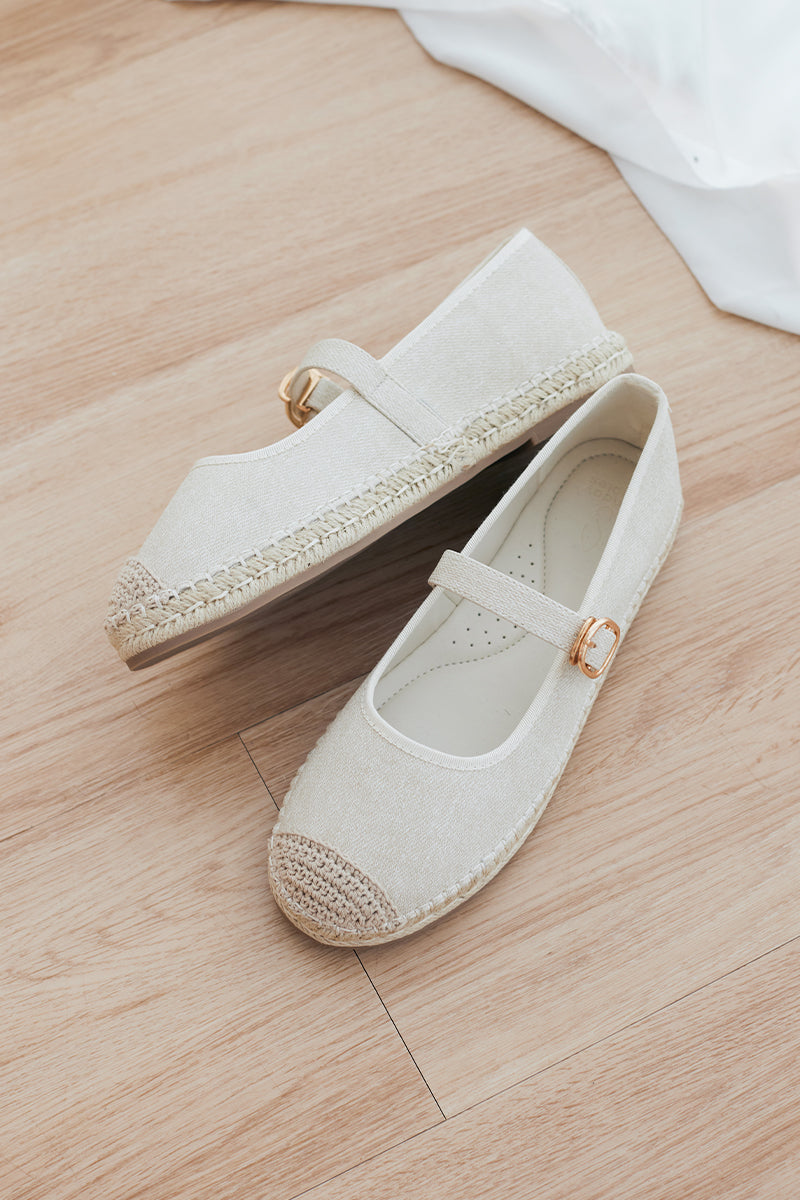 Laurel Maryjane Espadrille Flats in Waterproof Linen