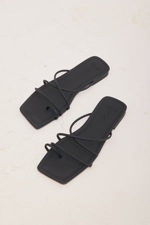 
                  
                    Leigh Strappy Sliders in Black
                  
                