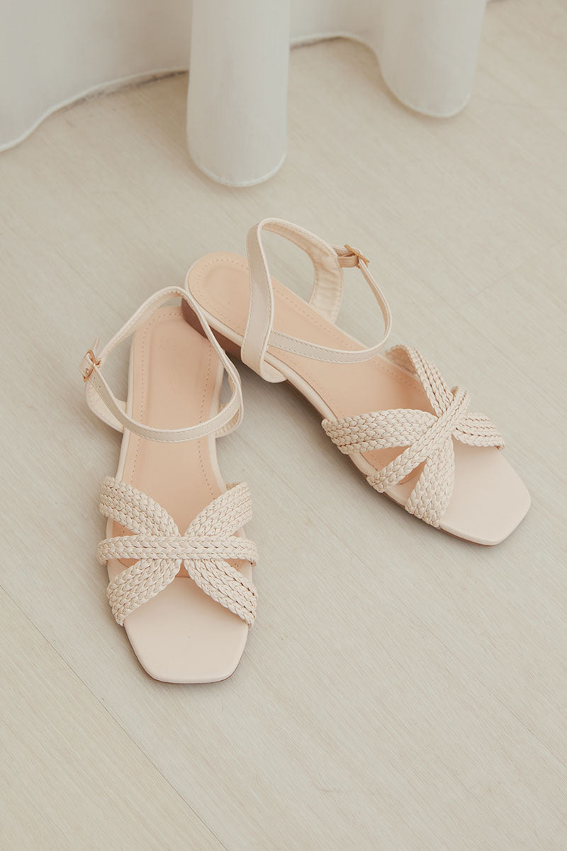 Liberty Hand-woven Sandals in Cream