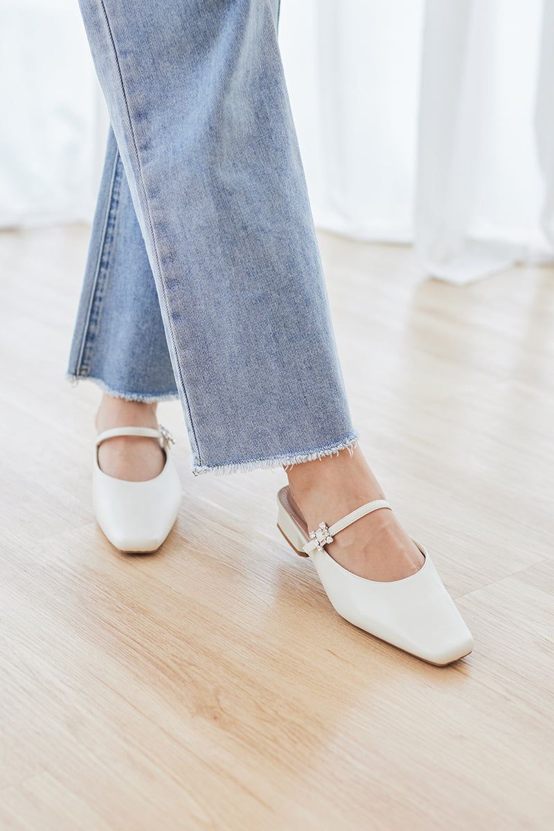 Linh Maryjane Mules in Cream