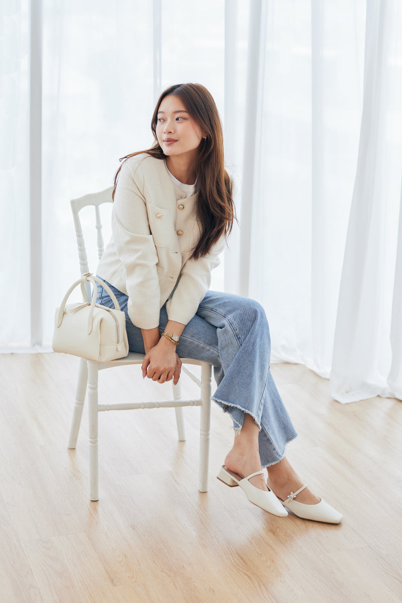 Linh Maryjane Mules in Cream